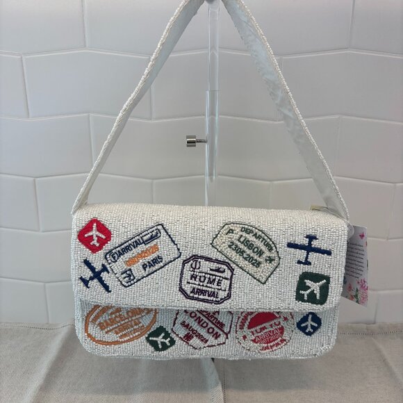 Made in India Handbags - Viral Beaded✨Worldwide Passport Travel Beaded Shoulder Bag- Multicolor❤️✈️